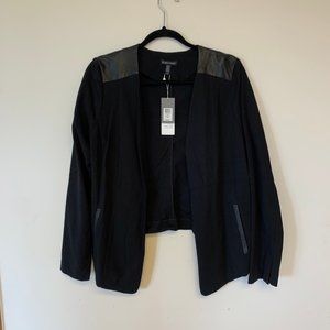Eileen Fisher Black Jacket w/ Leather Accents NWT